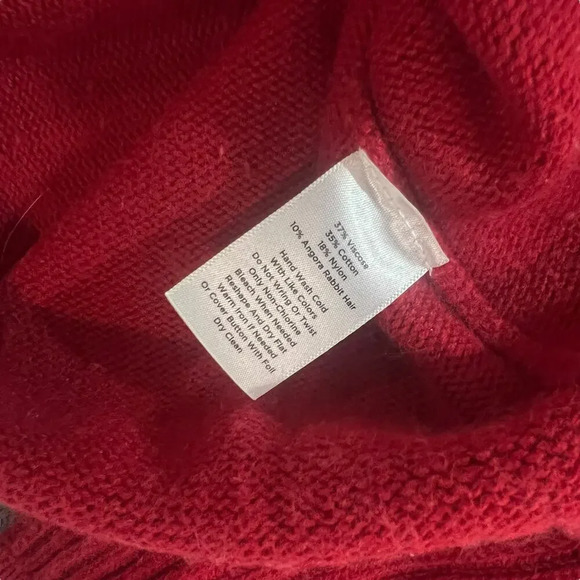 Vintage Talbots Women's Medium Red 3/4 Sleeve Button-Down Cardigan Sweater - Picture 3 of 4